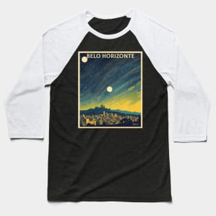 Belo Horizonte Starry Night Brazil Vintage Tourism Travel Poster Baseball T-Shirt